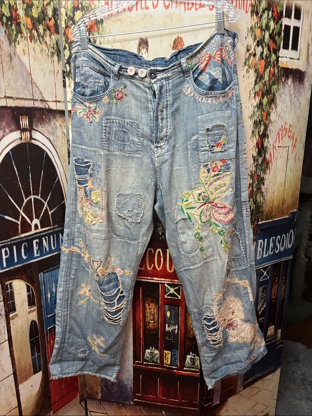 Magnolia Pearl Lil’ Friends Miners Denim Pants 423, Washed Indigo, OS - Picture 2 of 13